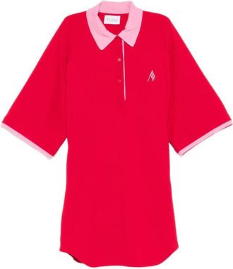 The Attico Contrast-collar Logo-embroidered Mini Dress