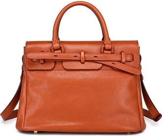 OLD TREND Wishbone Genuine Leather Structured Heritage Satchel in Cognac at Nordstrom