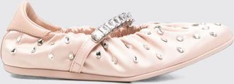 Jimmy Choo London Ballerine Mary Jane Jade in raso con applicazione di cristalli