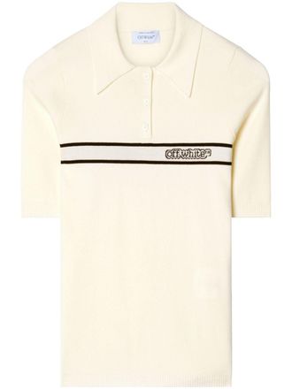 Off-white Poloshirt met korte mouwen - Beige