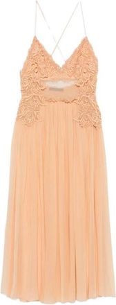 Alberta Ferretti Abito Ricamo - Dames - Casual kleedjes - Beige - L - Kleedjes