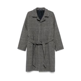 Tagliatore Single-Breasted Coats, male, Multicolor, Size: M Belted Waist Single-Breasted Coat