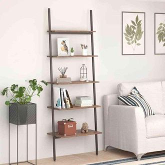 vidaXL Scaffale Pendente 5 Livelli Marrone Scuro e Nero 64x34x185,5 cm - Vidaxl