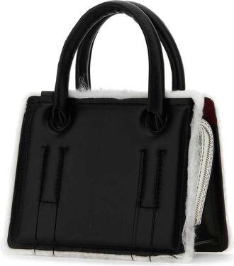DENTRO Womens Black Leather Mini Otto Handbag Borse A Mano Bag