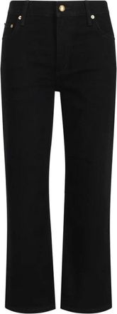 Tory Burch Tory Burch, Boot-cut Jeans, female, Black, Size: W26 Cropped Flare Denim Pants