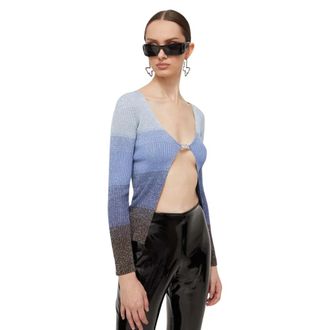 GCDS Gcds, Truien & Vesten, Dames, Veelkleurig, S, Polyester, Ribbed Cardigan