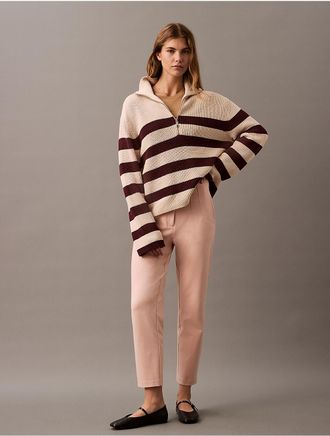 Calvin Klein Womens Ponte Cropped Straight Pants - Orange - XS