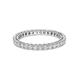 House of Brilliance 14K White Gold 1.00 Cttw Lab-Grown Diamond Shared Prong Set Eternity Band Ring
