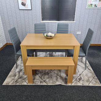 Kosy Koala Dining Kitchen Table With 4 Chairs and A Bench set of 4 with bench