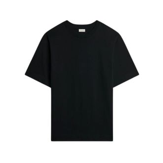 Dries Van Noten Black Cotton T-shirt with Crew Neck