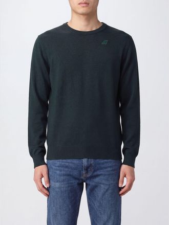 K-Way Maglia girocollo in pura lana con vestibilit&agrave; slim fit da uomo