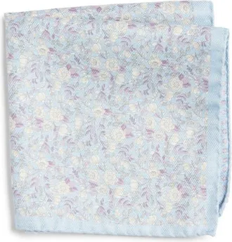 Jack Victor Yukon Reversible Silk Pocket Square in Light Blue at Nordstrom