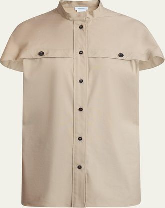 Ferragamo Organic Stretch Short-Sleeve Utility Shirt