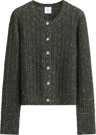Dior GREEN VIRGIN WOOL AND CASHMERE TWEED CARDIGAN EMBROIDERED WITH SEQUINS - Christian Dior - Woman