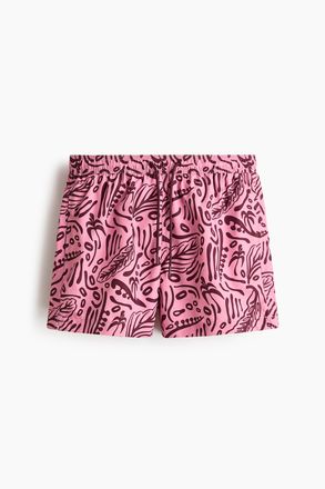 H&M Badeshorts - Weinrot/Gemustert