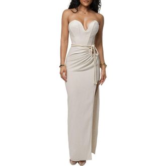 JLUXLABEL Destination Linen Skirt Set in Natural at Nordstrom, Size X-Small