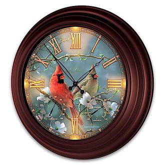 The Bradford Exchange James Hautman Cardinal-Themed Illuminated Atomic Wall Clock