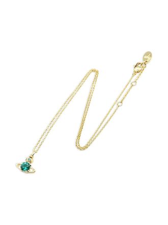 Vivienne Westwood Reina pendant necklace - unisex - Gold Plated Brass/Cubic Zirconia - One Size