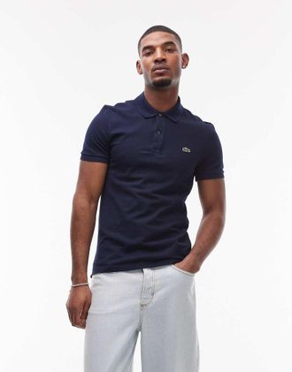 Lacoste slim fit pique polo in navy