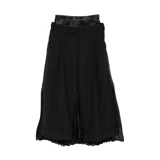 Junya Watanabe Pantaloni cropped a strati con pieghe - - Trousers - Donna - Nero - S