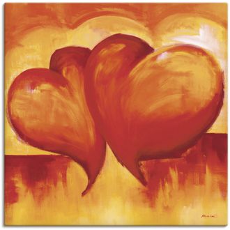 Artland Wandbild »Abstrakte Herzen - Orange« Herzen 1 Stk. tlg. als Leinwandbild, Poster in verschied. Grössen