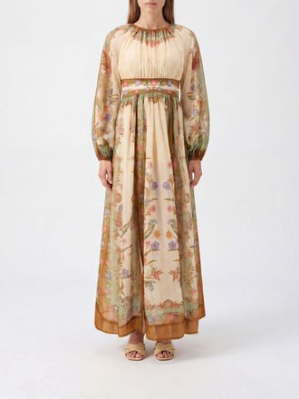 Zimmermann Indra Floral-Print Cotton and Silk Long Dress with Contrast Trims