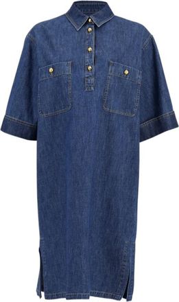 Valentino Blauw Katoenen Overhemdjurk met Zakken - Dames - Shirt Kleedjes - Blauw - XS - Katoen - Kleedjes
