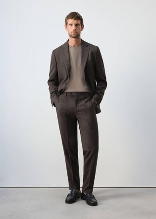 Mango Pantaloni completo Tur&iacute;n 100% lana marrone - Uomo - 44 - MANGO MAN