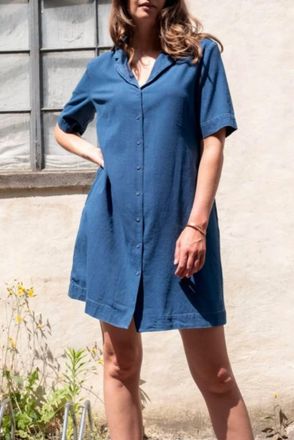 Bibico Lina Sun Dress In Textured Denim