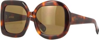 Jacquemus Sunglasses Square Full Rim, Havana Frame And Brown Lens Jac/10C2