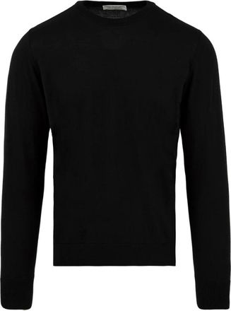 FILIPPO DE LAURENTIIS Rondgebreide trui - Heren - Ronde hals truien - Zwart - XL - Wol - Truien & Vesten