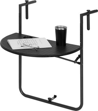 Woltu Mesa Colgante De Terraza Mesa Plegable Para Balcon Con 3 Alturas Ajustables Mesa Redondeada Exterior Para Terraza Jardin Y Patio Mesita Auxiliar De Ma
