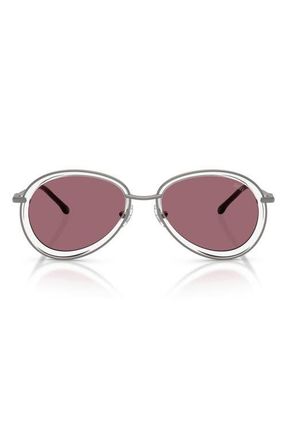 Diesel DL1016 54mm Mirrored Oval Sunglasses in Matte Gun Metal /Mirror Red at Nordstrom