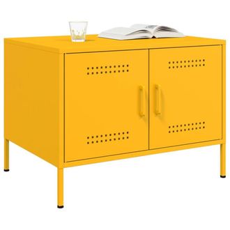 Berkfield Home Sturdy Coffee Table Mustard Yellow 68x50x50.5 cm Steel