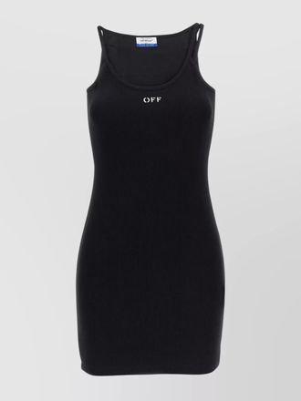 Off-white cotton mini dress