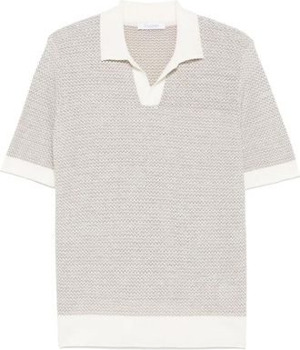 Cruciani textured-knit T-shirt - men - Linen/Flax/Cotton/Silk - 52 - Neutrals