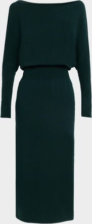 SIMKHAI Janese Long-Sleeve Wool Midi Dress
