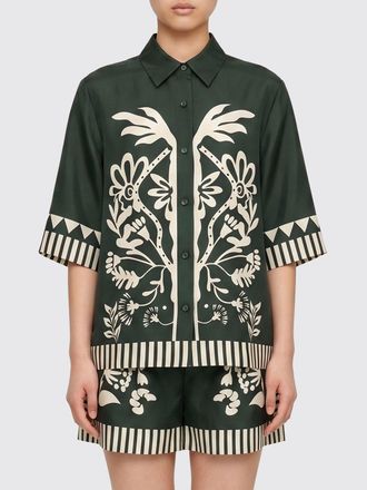 Eres Camicia in pura seta con stampa floreale e abbottonatura nascosta