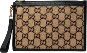 Gucci Pre-owned Vintage Clutch - Dames - Vintage Clutch - Beige - ONE Size - Wol - Vintage