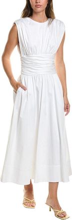 Toccin Evangeline Strong Shoulder Midi Dress