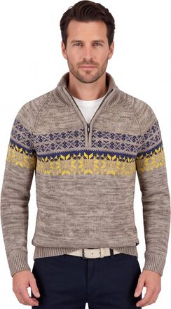 N-Z-A- NEW ZEALAND AUCKLAND trui New Zealand beige print katoen