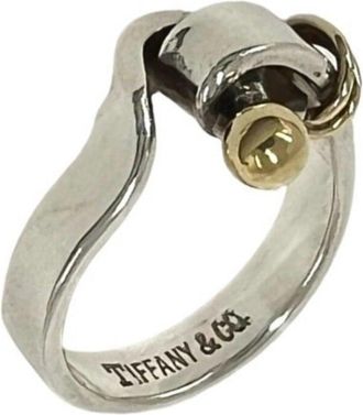 Tiffany & Co. Gold Silver Yellow Gold (18K) Silver 925 Band Ring (Pre-Owned)