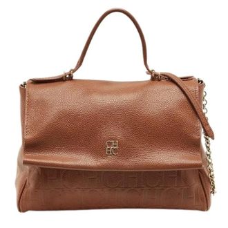 Carolina Herrera Pre-owned Minueto Handbag - Dames - Pre-owned - Bruin - Maat: ONE Size Leer
