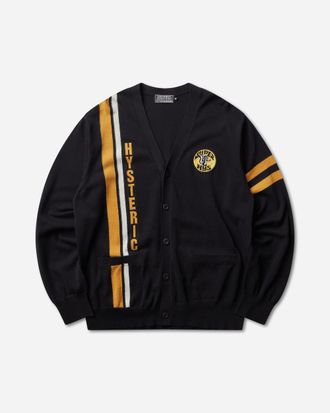 Hysteric Glamour Men s Super HYS Patch Cardigan Black