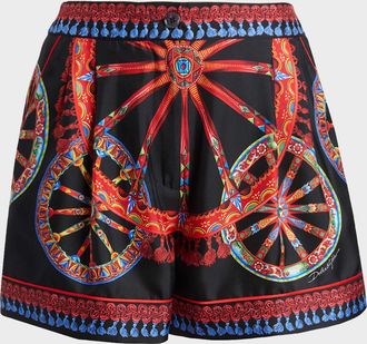 Dolce & Gabbana Carretto-Print Silk Twill Shorts
