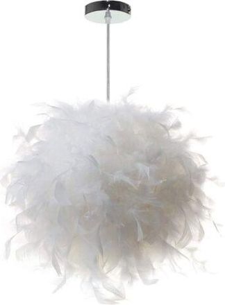 OEM L&aacute;mpara Colgante Forma De Pluma, Dise&ntilde;o Moderno Blanco, 30 Cm Para Sal&oacute;n Y Habitaci&oacute;n Infantil, Sin Bombilla - Autres