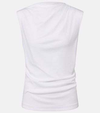 Vince Draped cotton jersey top