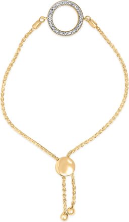 House of Brilliance Gold Vermeil Diamond Accent Circle Lariat Bolo Bracelet