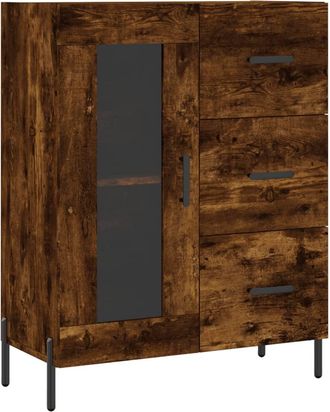 vidaXL Vidaxl - Aparador De Madera De Ingenier&iacute;a Roble Ahumado 69,5x34x90 Cm