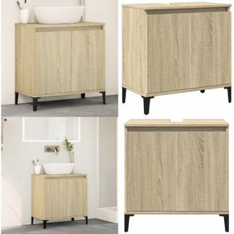 vidaXL Mobile Lavabo Rovere Sonoma 58x33x60 cm in Legno Multistrato - Mobile da bagno - Lavabo